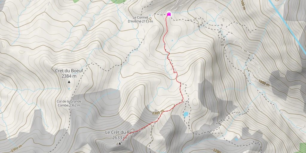 Map of the trail for Le Crêt du Rey