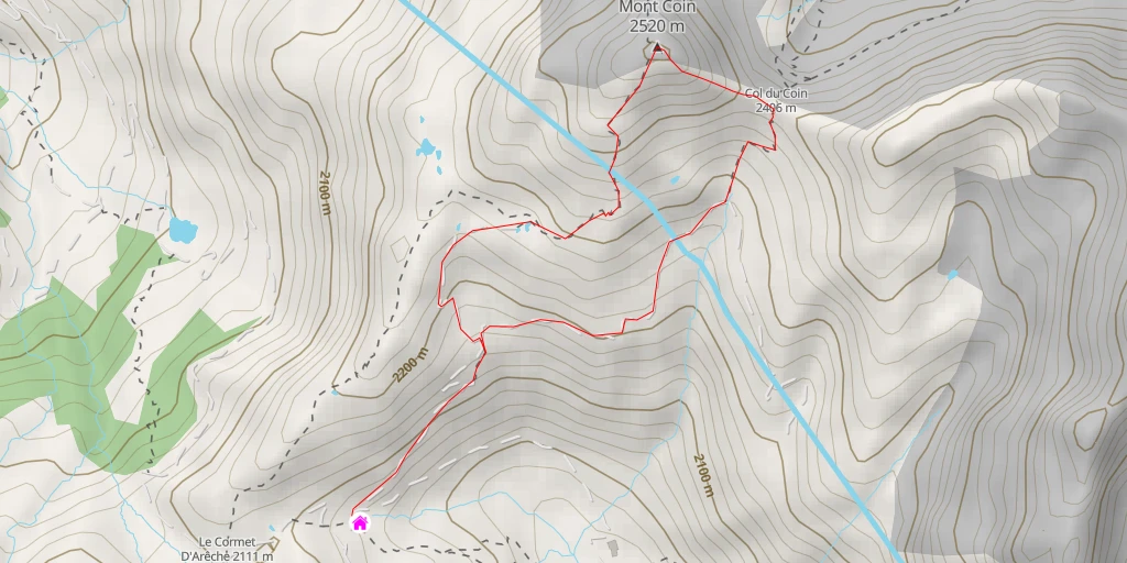 Map of the trail for Mont Coin