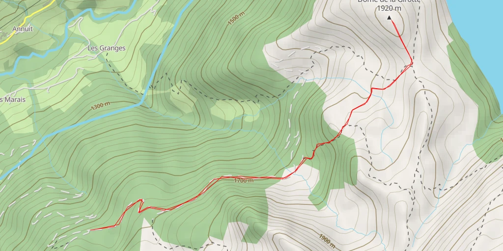 Map of the trail for Dome de la Girotte
