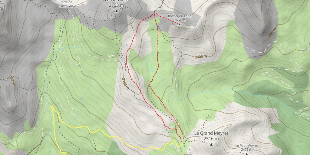 Map of the trail for Rocher du Loup