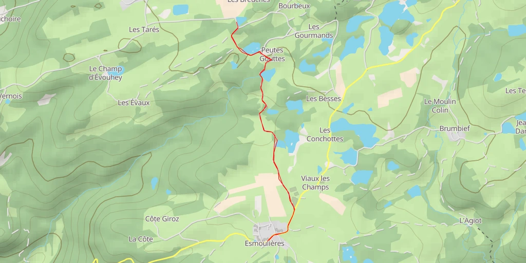 Map of the trail for Étang des Breuches