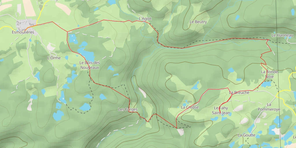 Map of the trail for Servance-Miellin