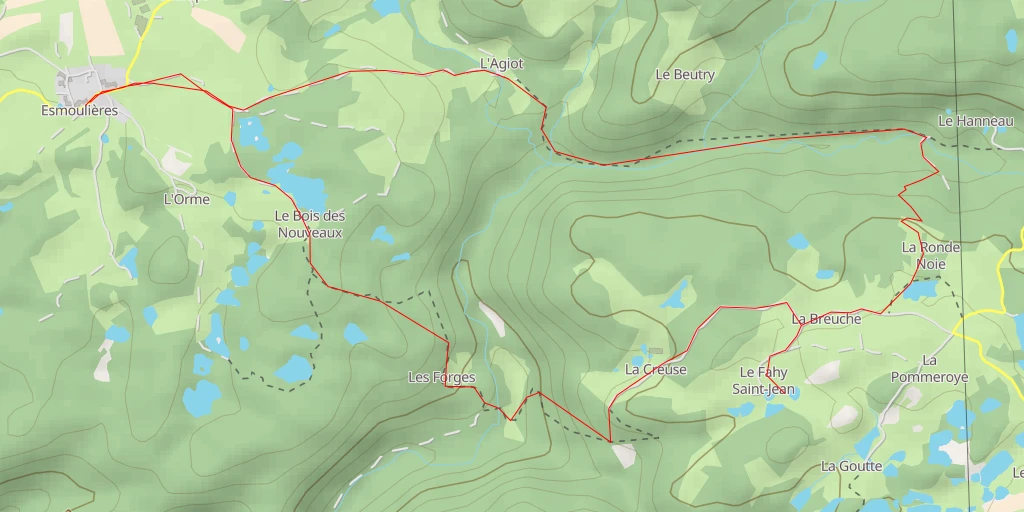 Map of the trail for Servance-Miellin