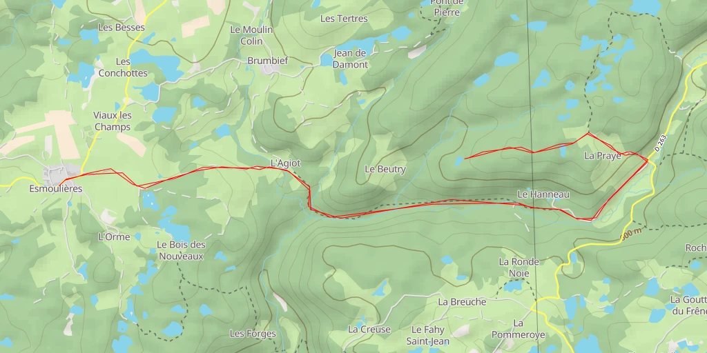 Map of the trail for Le Beutry