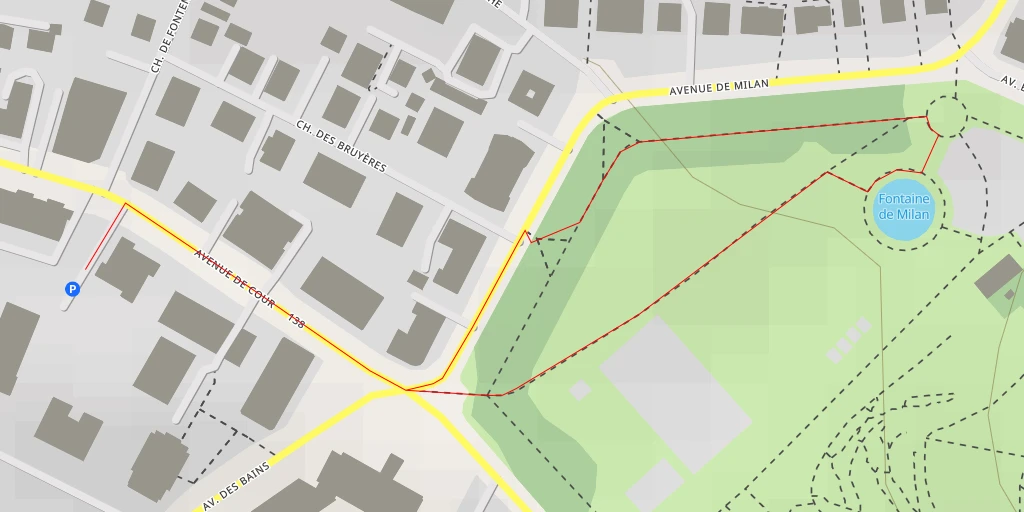 Map of the trail for Fontaine de Milan