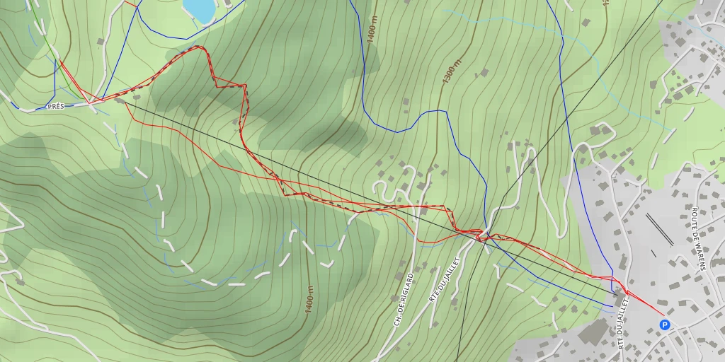 Carte de l'itinéraire :  Chemin de Nivolet à Cuchet