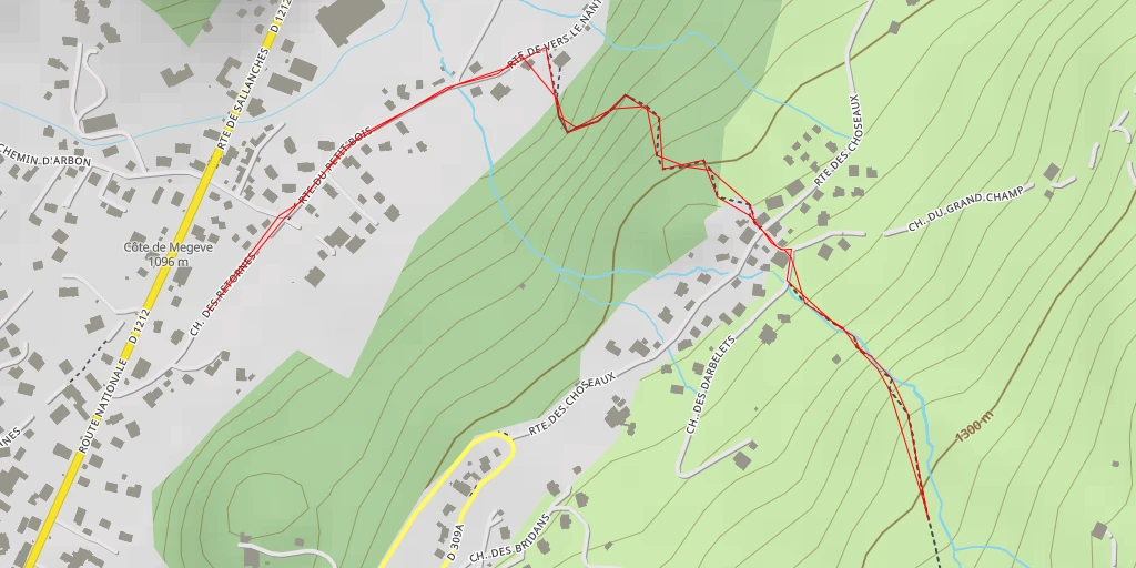 Carte de l'itinéraire :  Chemin du Replat - Chemin du Replat