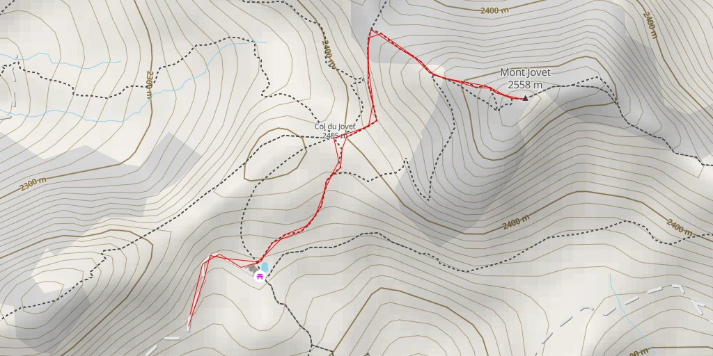 Map of the trail for Sommet du Mont Jovet