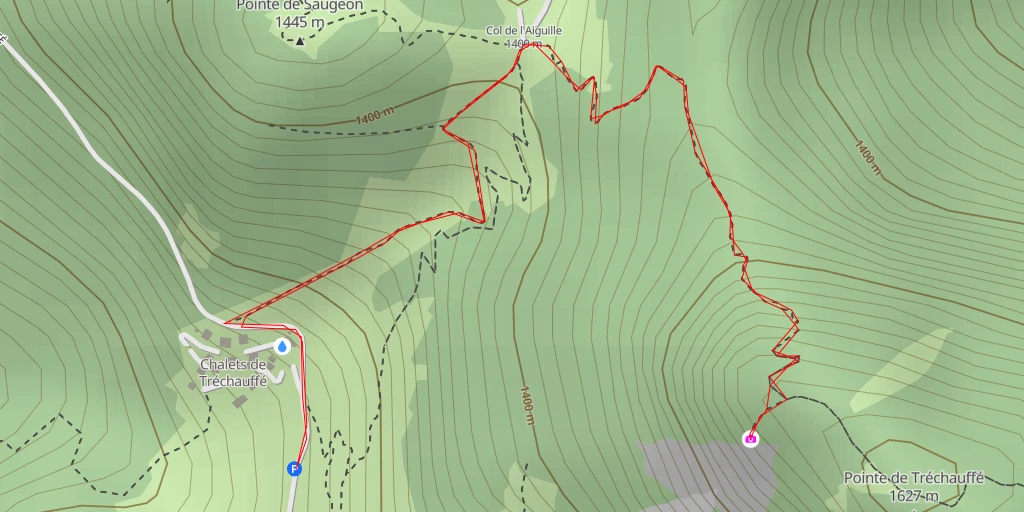 Map of the trail for Chemin de Poisat