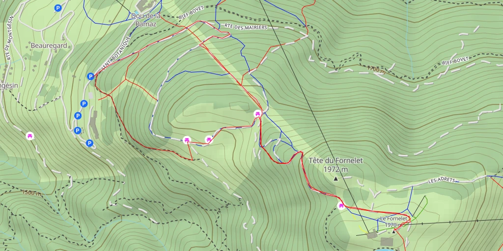 Map of the trail for Le Fornelet