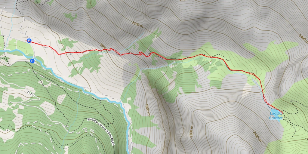 Map of the trail for Lac du Crachet