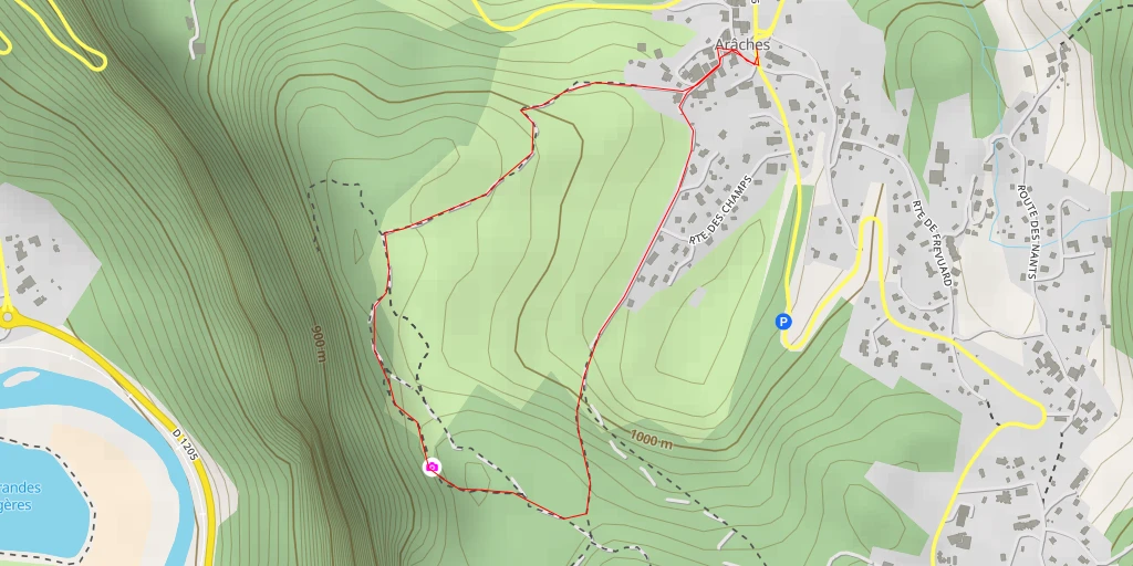 Map of the trail for Route des Champs