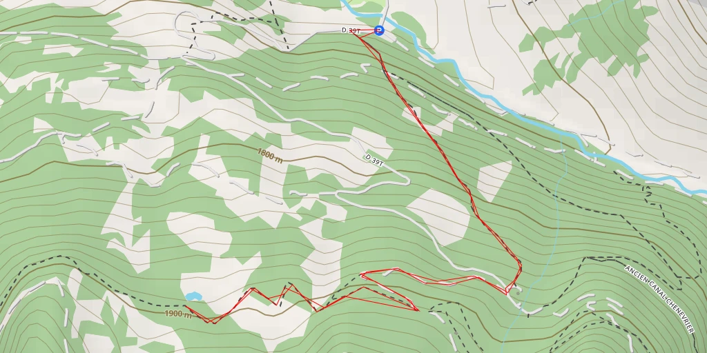 Map of the trail for Ancien Canal du Méale - Ancien Canal du Méale - Crévoux