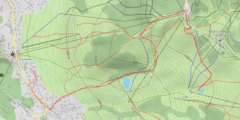 Map of the trail for Mont Joux - Charlotte Bike Park
