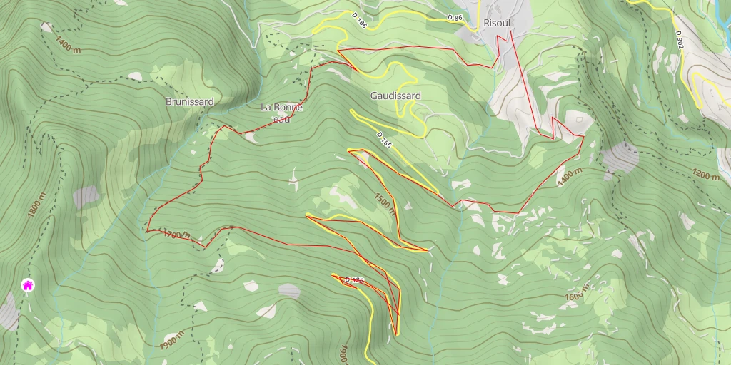 Map of the trail for Route de la Station