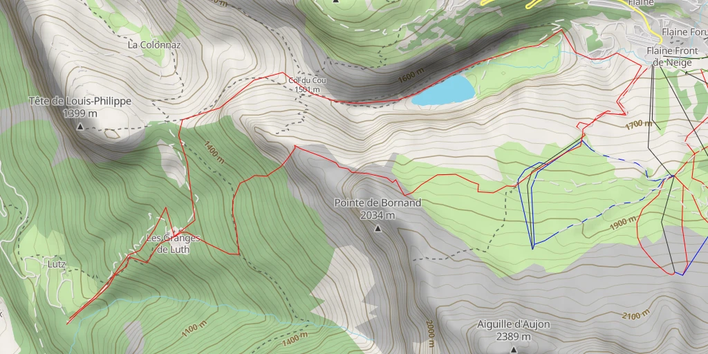 Map of the trail for Flaine Bonavia