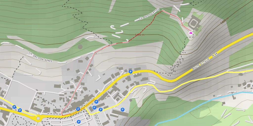 Map of the trail for Chemin des Salettes