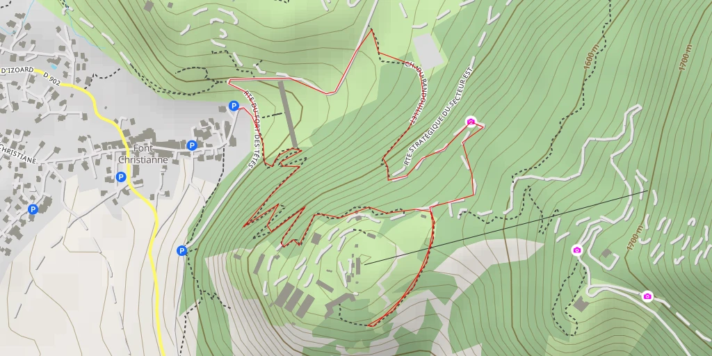 Map of the trail for Fort du Randouillet - Route du Fort des Têtes