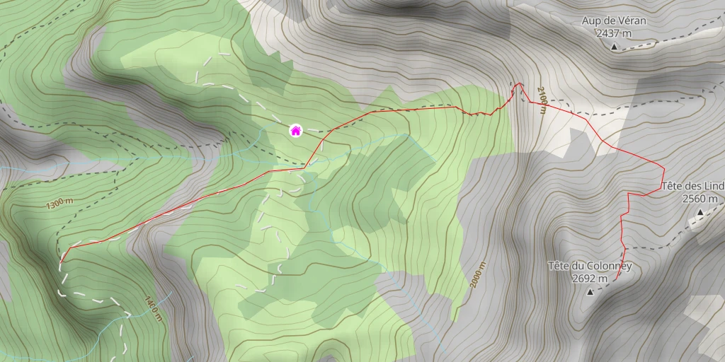 Map of the trail for Tête du Colonney