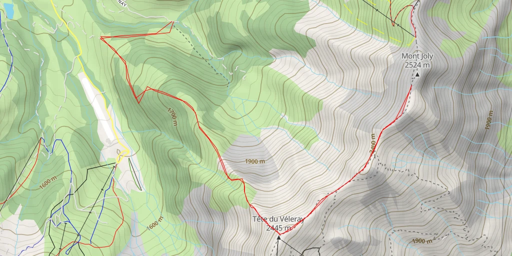 Map of the trail for Mont Joly