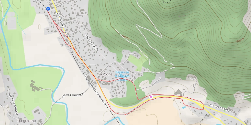 Map of the trail for Route des Ballons