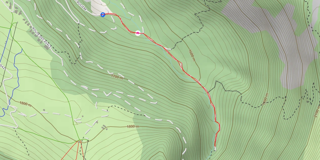 Map of the trail for Cascade des Poux