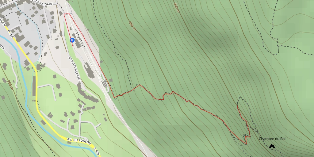 Map of the trail for Approche Secteur La Cave