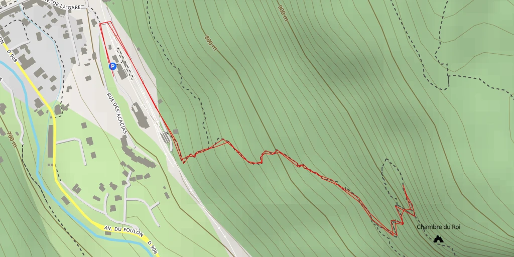 Map of the trail for Approche Secteur La Cave