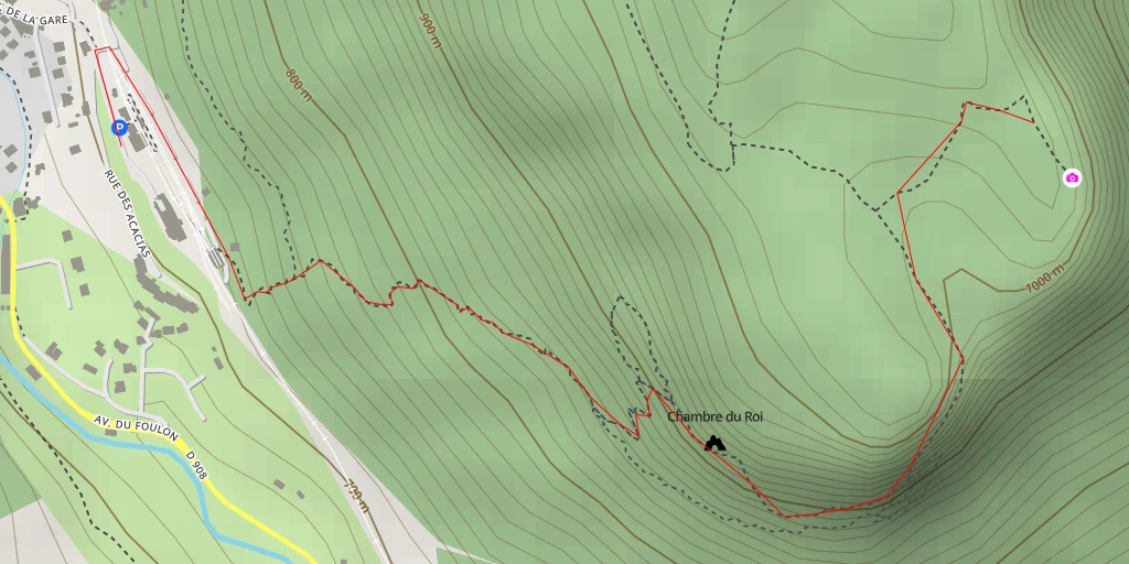 Map of the trail for balcon aérien