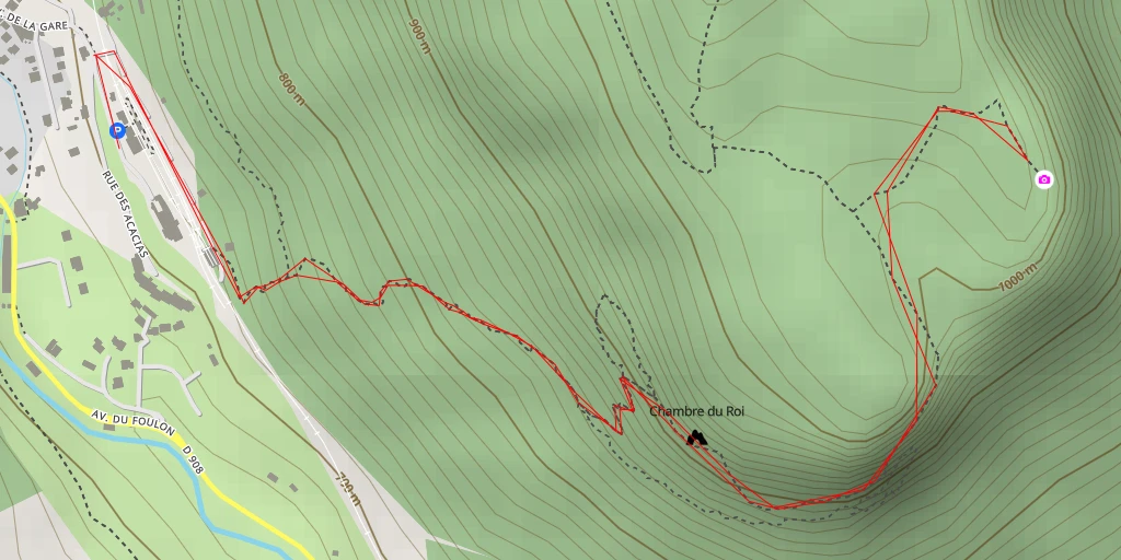 Map of the trail for balcon aérien