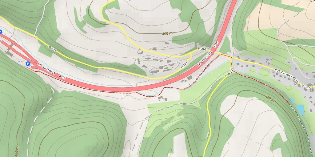 Carte de l'itinéraire :  Rue du Joly Bois