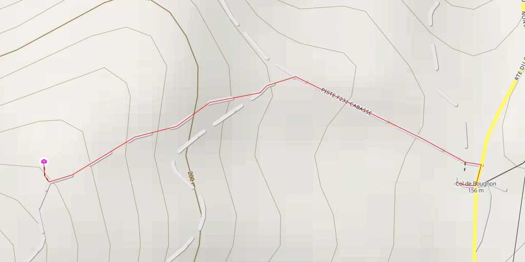 Map of the trail for Route du Col de Bougnon