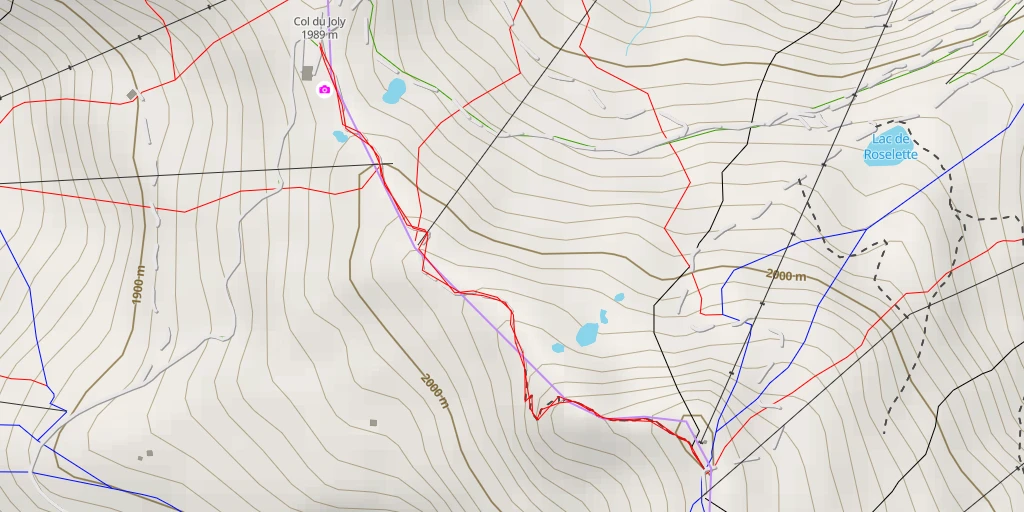 Map of the trail for Tête du Lac de Roselette