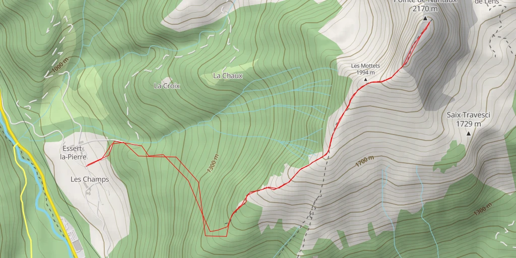 Map of the trail for Route de Dravachet