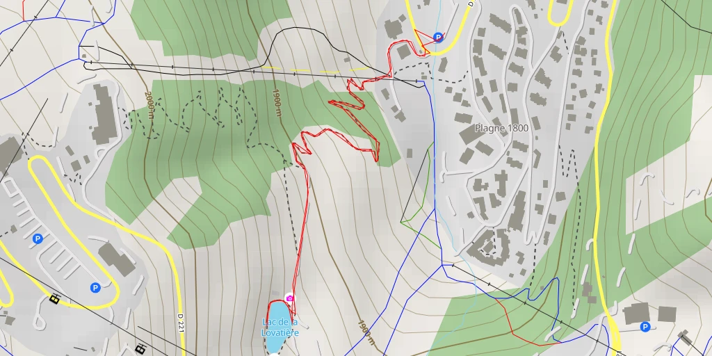 Map of the trail for Lac de la Lovatière