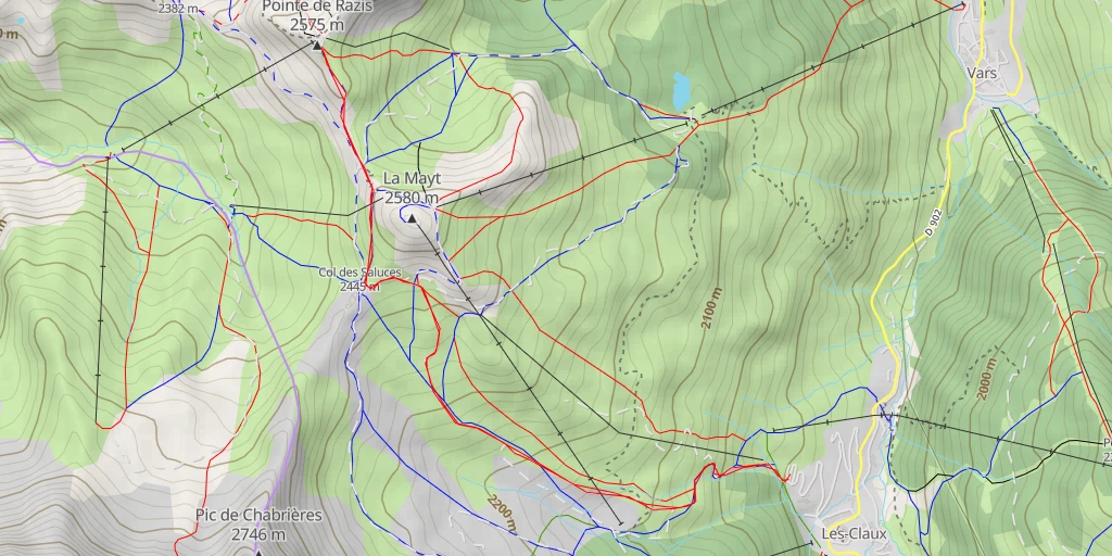 Map of the trail for Pointe de Razis