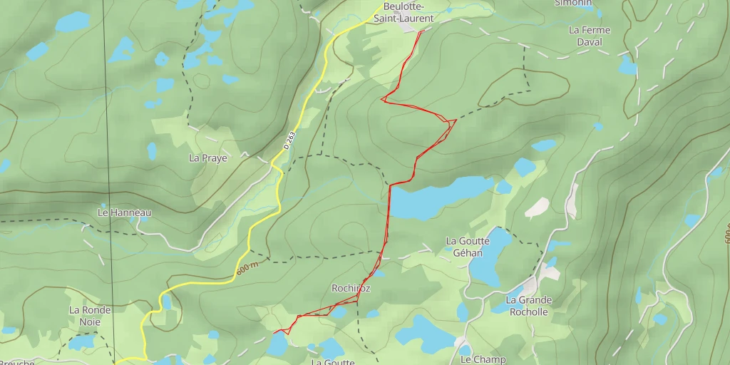 Map of the trail for Servance-Miellin