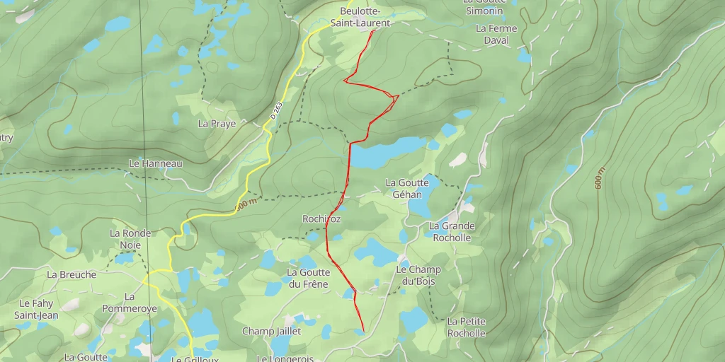 Map of the trail for Servance-Miellin