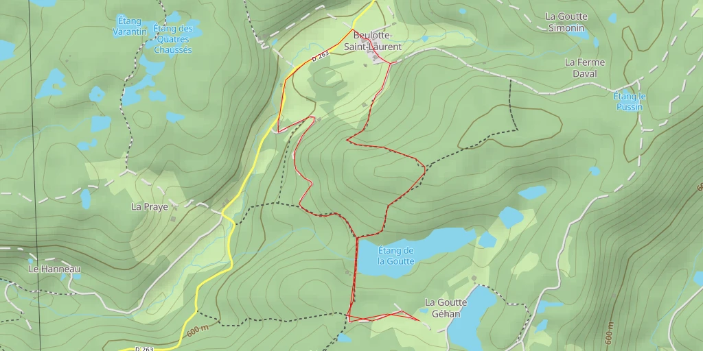 Map of the trail for Servance-Miellin