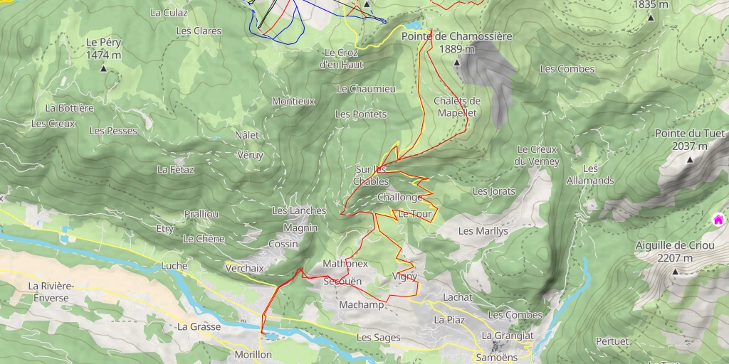 Map of the trail for La Bourgeoise En boucle depuis Verchaix