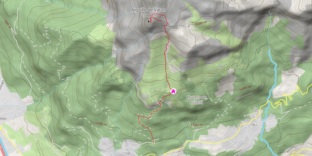 Map of the trail for Aiguille de Varan Par les chalets de Varan