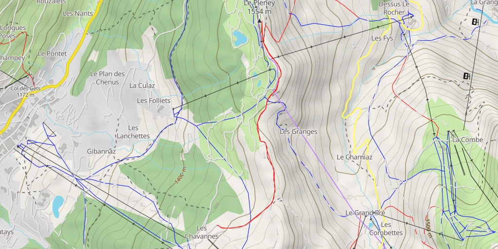 Map of the trail for Le Pleney