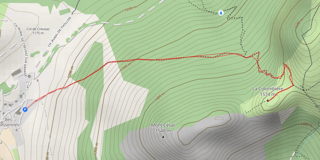 Map of the trail for La Colombière