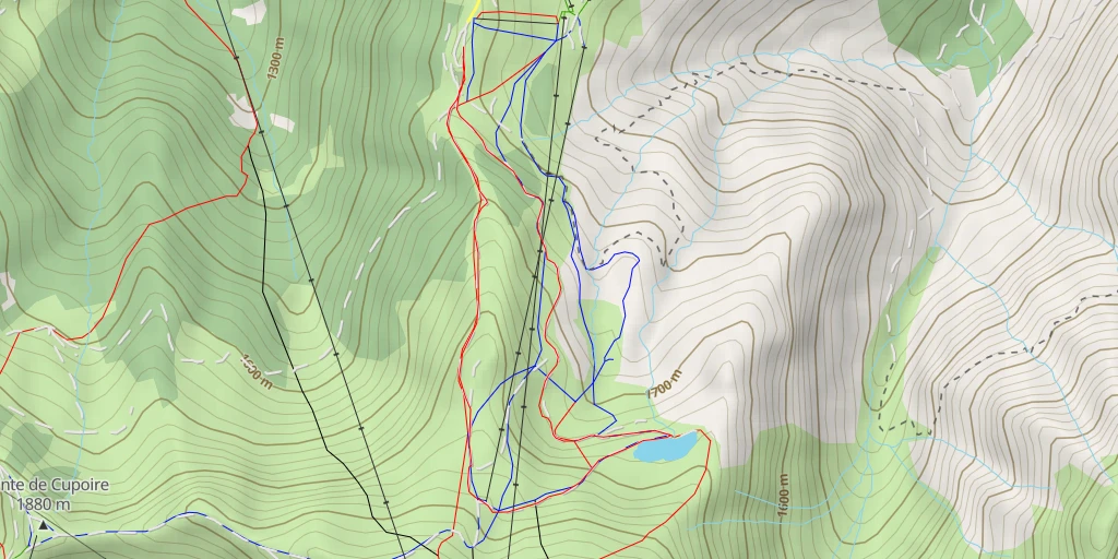 Map of the trail for Lac des Gouilles Rouges