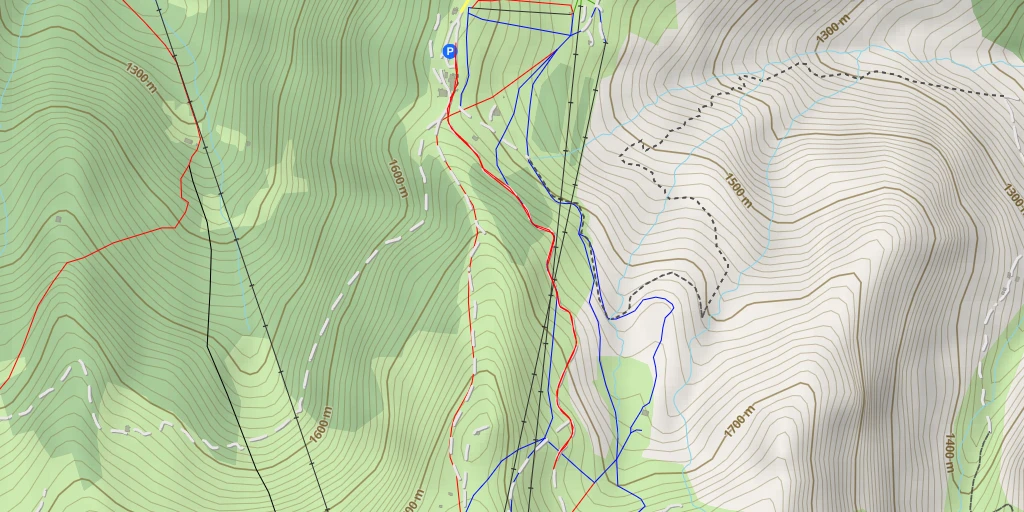 Map of the trail for Plateau des Saix