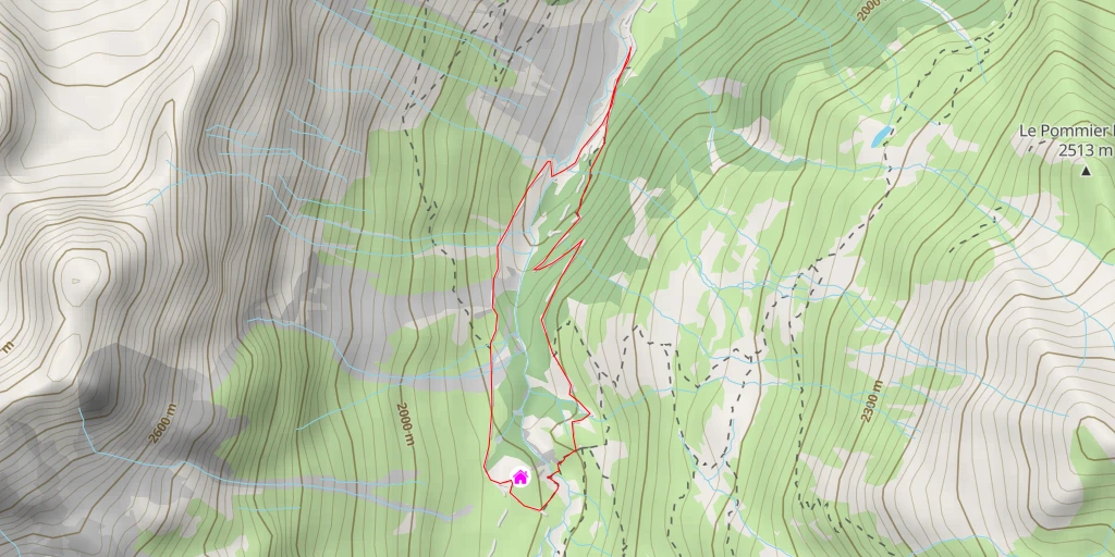 Map of the trail for Refuge du Roc de la Pêche