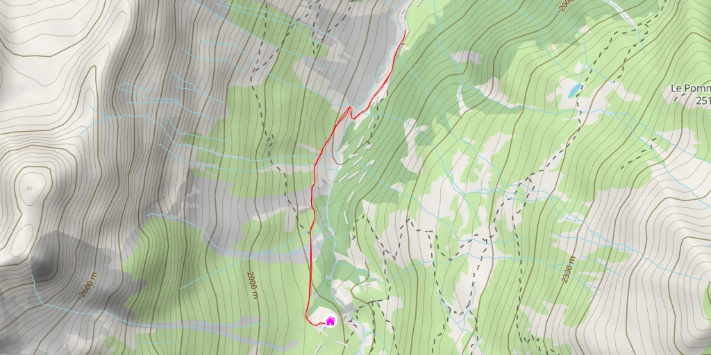 Map of the trail for Refuge du Roc de la Pêche - Pralognan-la-Vanoise