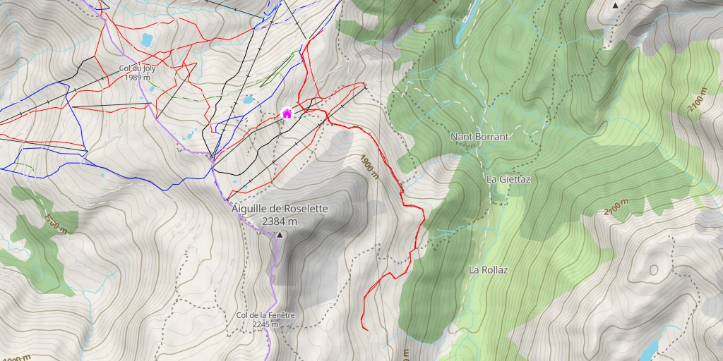 Carte de l'itinéraire :  Refuge des prés