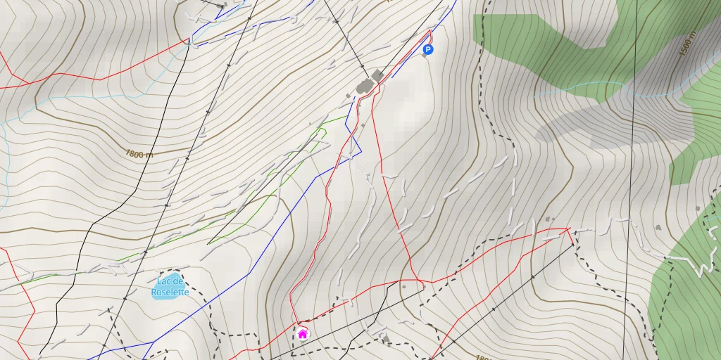 Map of the trail for Refuge La Roselette