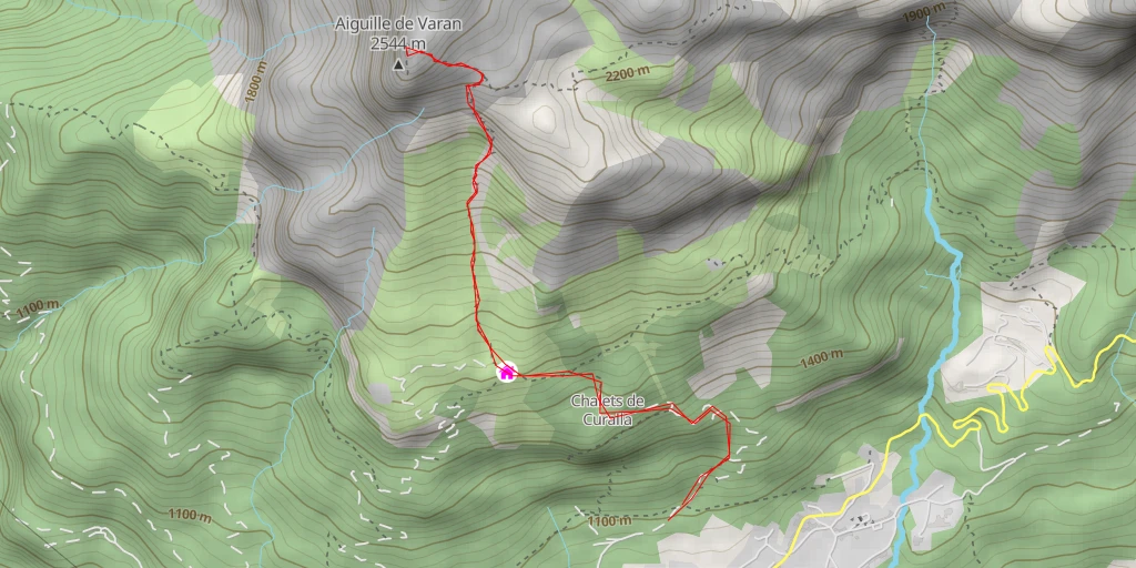 Map of the trail for Aiguille de Varan